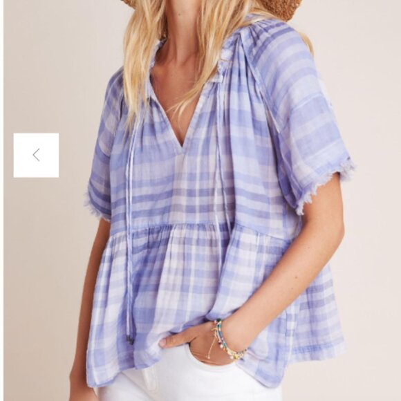 Pilcro Tops - Anthropologie Pilcro Bette Babydoll Blouse, XS
